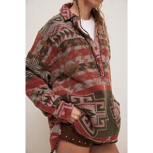 We the Free Arizona Sky Pullover at Free People in Crimson Combo, Size: Medium